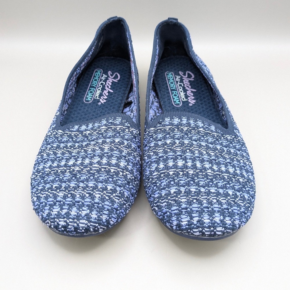 Skechers Slip-On Air‎ Cooled Memory Foam Blue Fabric Sneakers Size 8